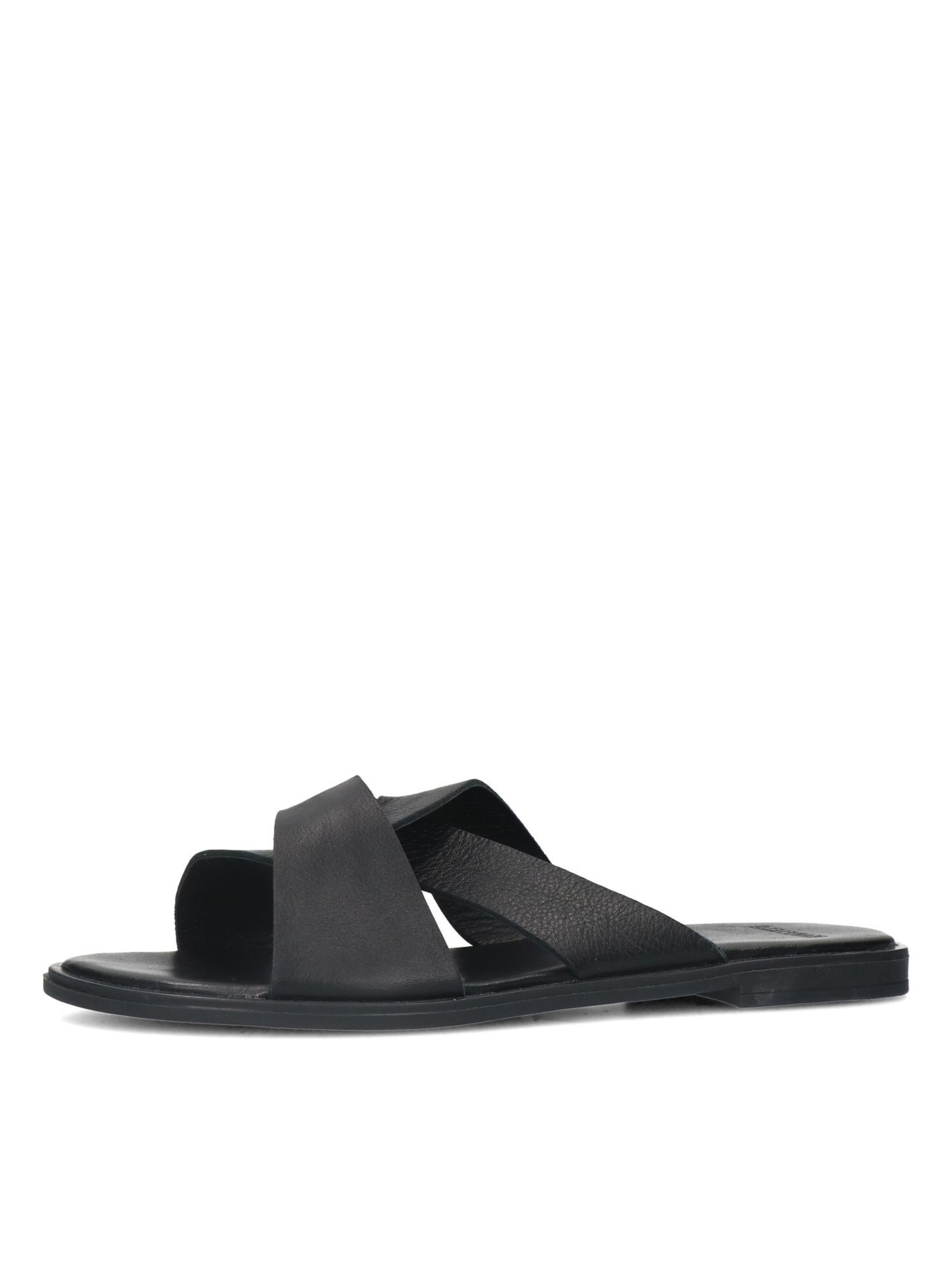 MANFIELD Mules in Black: front