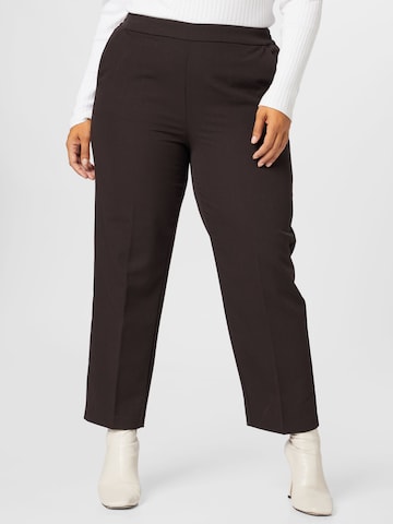 Regular Pantalon à plis 'Sakira' KAFFE CURVE en marron : devant