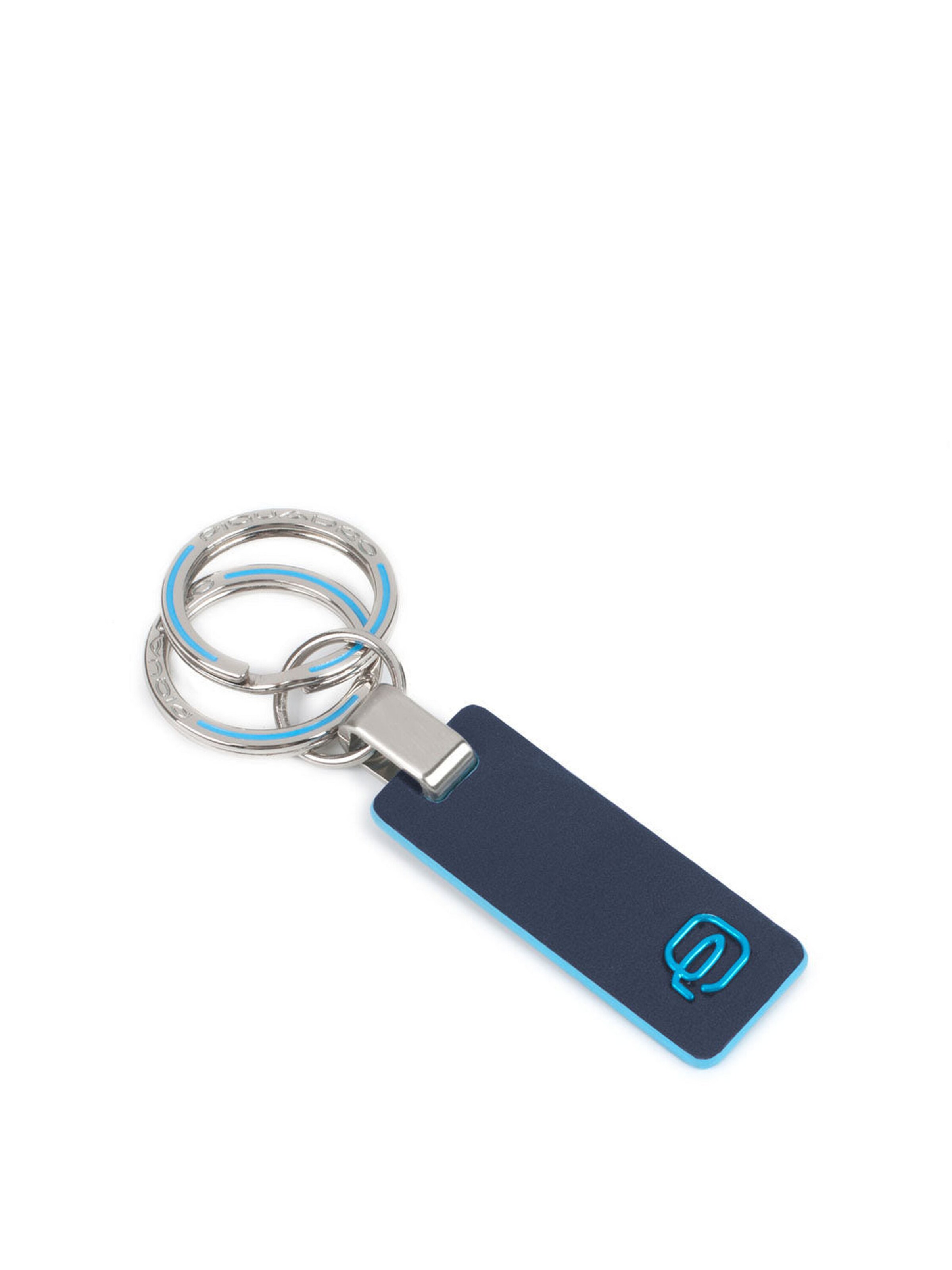 Piquadro Key Ring in Blue: front