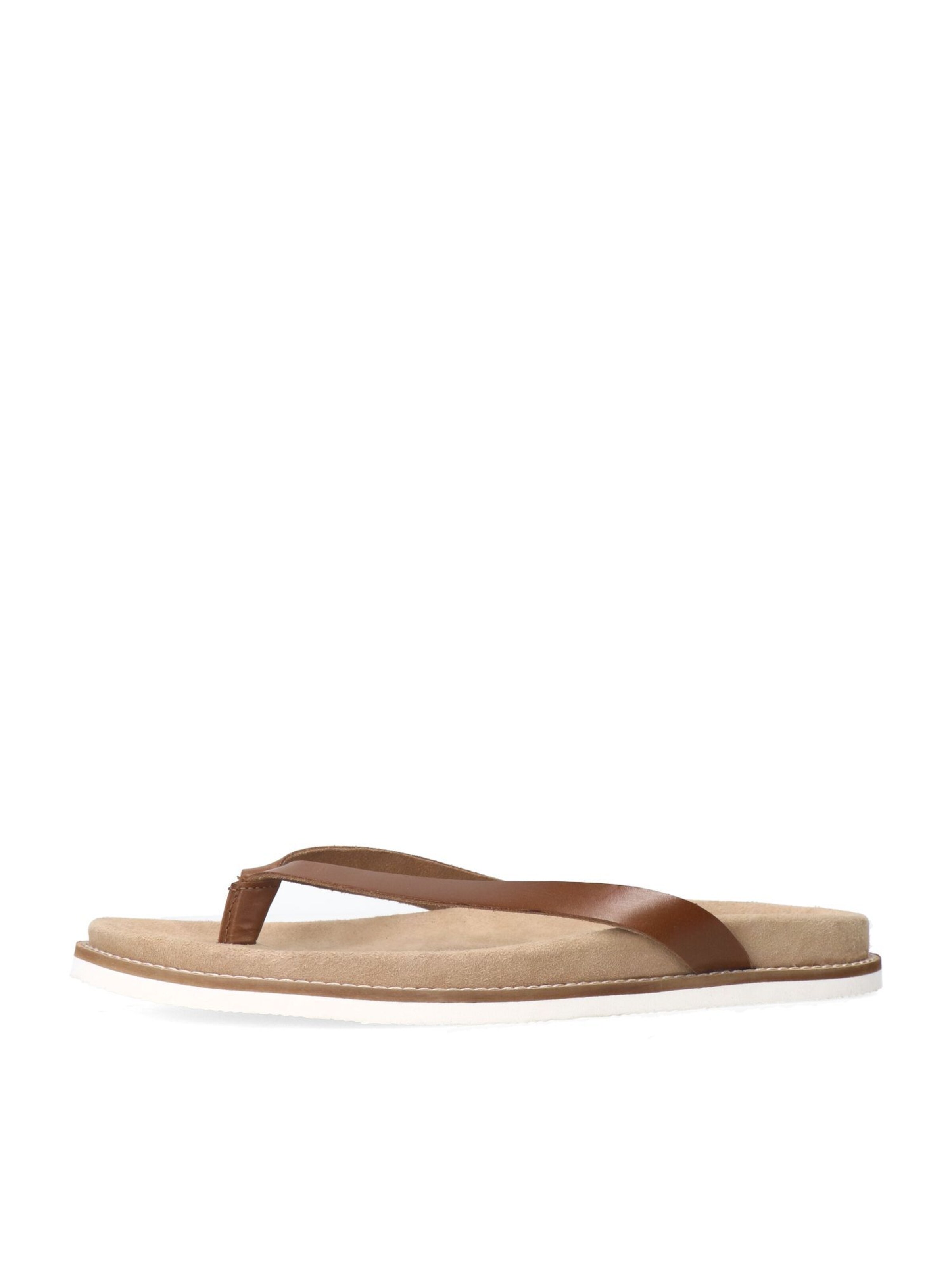 MANFIELD Teenslippers in Bruin: voorkant