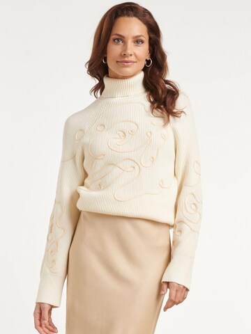 Smashed Lemon Gebreide top in Beige: voorkant