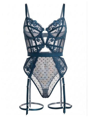 Orchibelle Bodysuit 'Azucena' in Blue: front