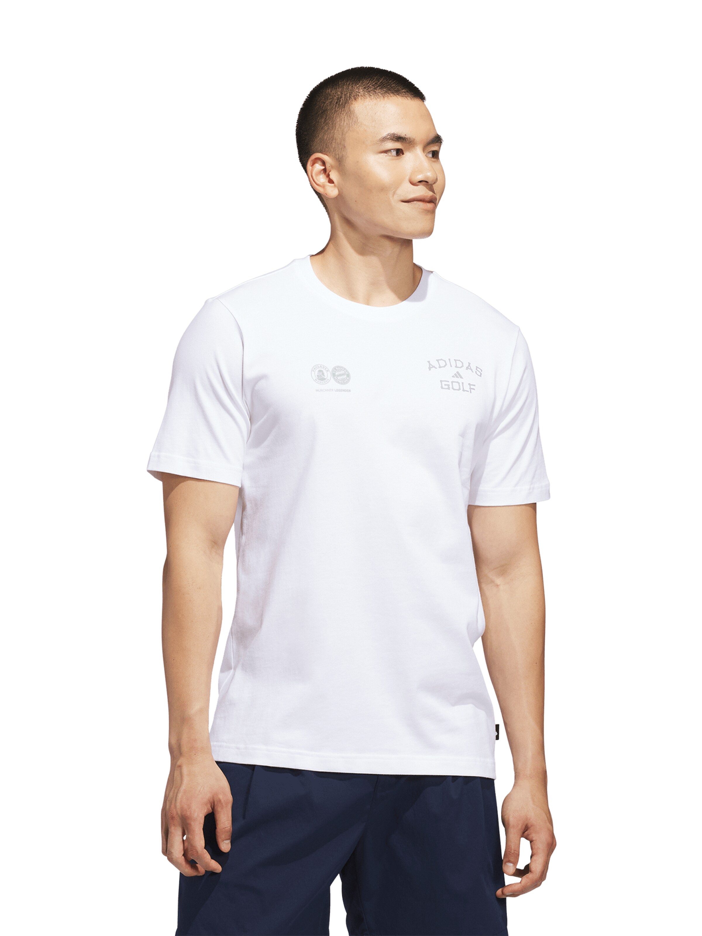 ADIDAS GOLF Performance Shirt 'Graphic' in White: front