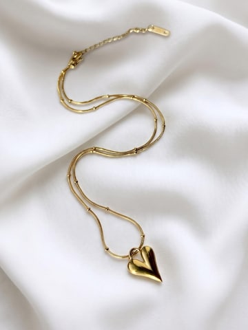 Kamakula Necklace 'Puffy Heart' in Gold