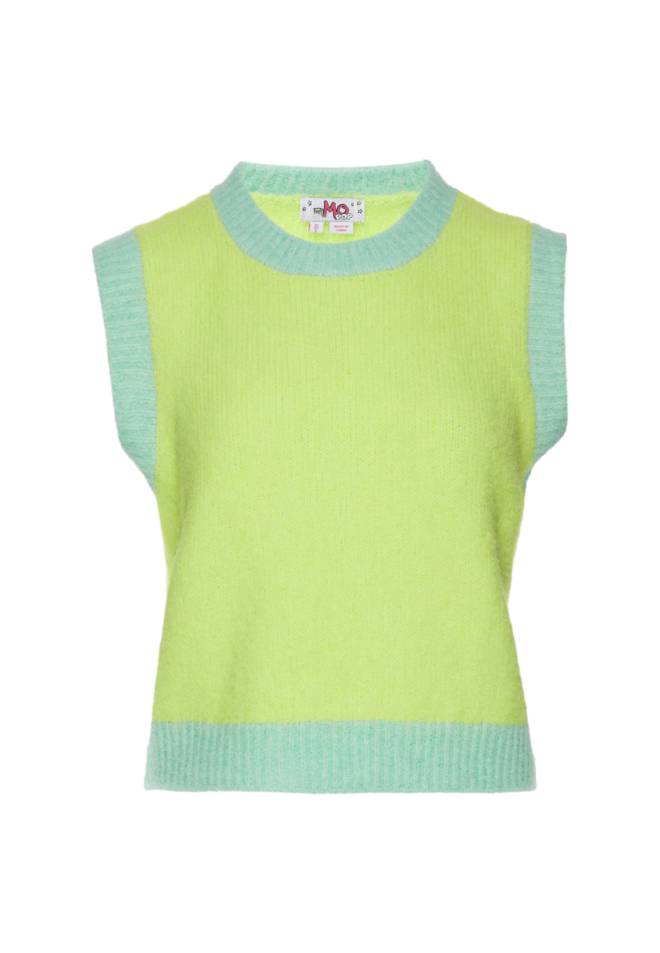 MYMO - Chaleco de punto 'Pop' en verde: frente