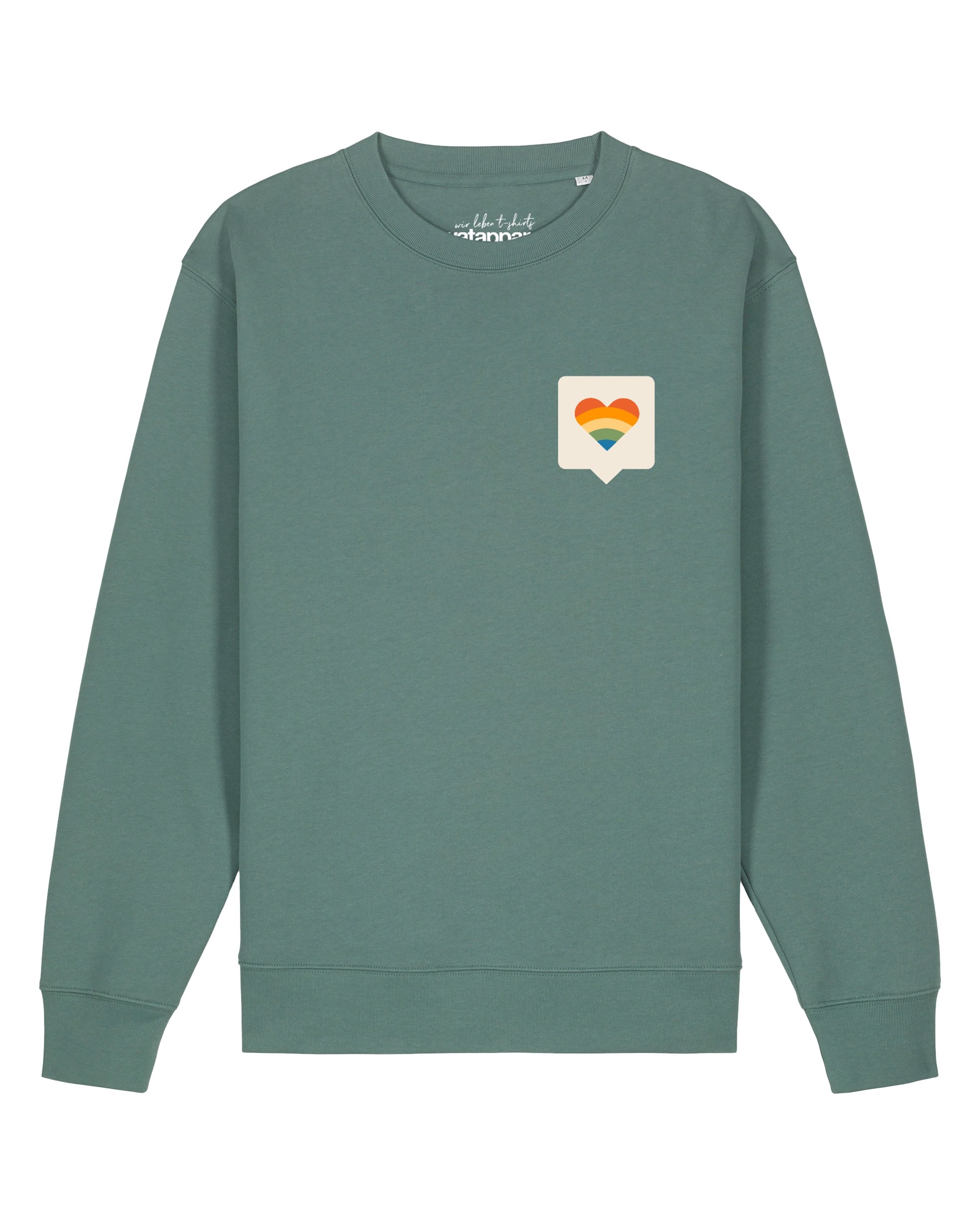 Watapparel Sweatshirt 'Von Herzen' in Groen: voorkant