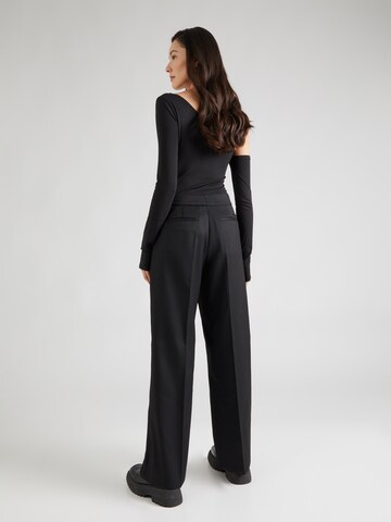 Calvin Klein Regular Trousers with creases in Black