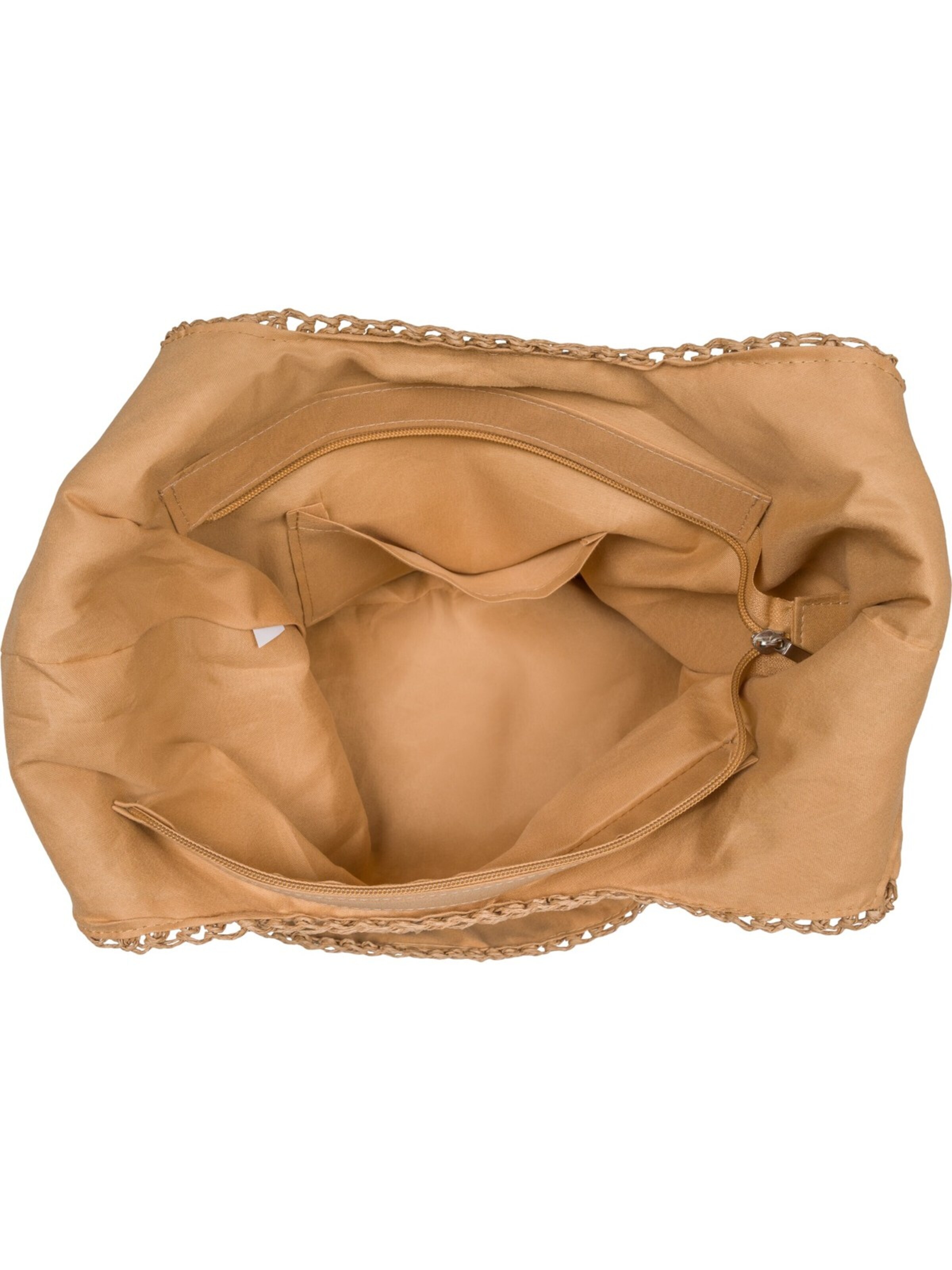 styleBREAKER Shoulder bag 'Papierstroh Beuteltasche' in Brown