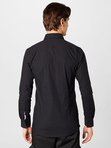 HUGO Slim Fit Hemd 'Ekoy' in Schwarz