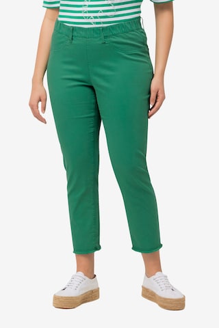 Skinny Pantalon Ulla Popken en vert : devant