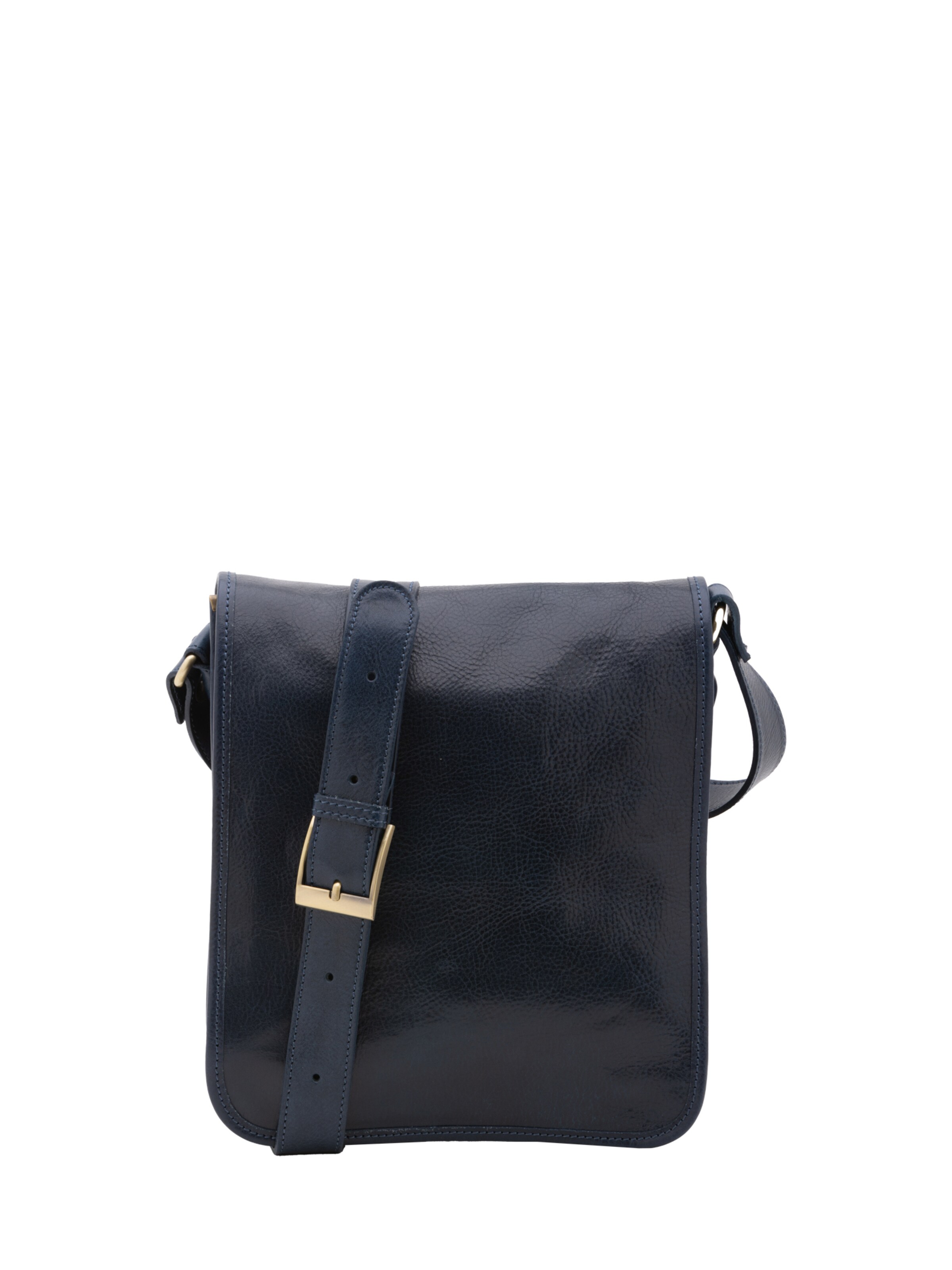 Borsa a tracolla 'Borsa a tracolla uomo vera pelle con chiusura calamita - Made in Italy' di I Fratelli in blu: frontale