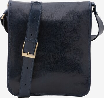 Borsa a tracolla 'Borsa a tracolla uomo vera pelle con chiusura calamita - Made in Italy' di I Fratelli in blu: frontale