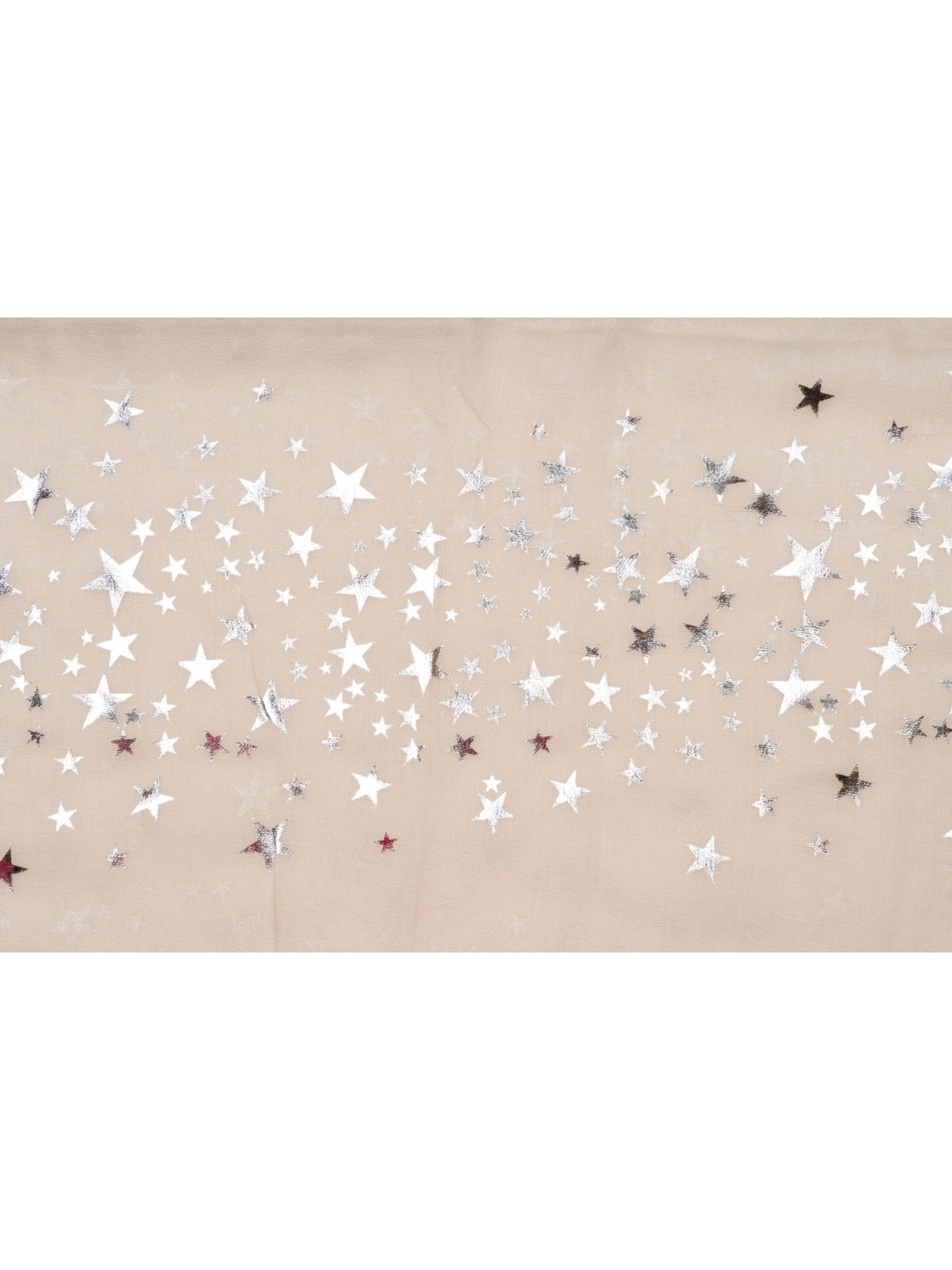 styleBREAKER Loop scarf 'Loop Schal mit Metallic Sterne Print' in Beige