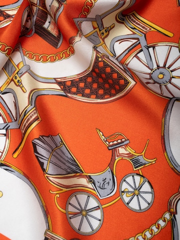 MayTree Scarf 'Seidentuch quadratisch Märchenkutsche  53x53 orange' in Orange