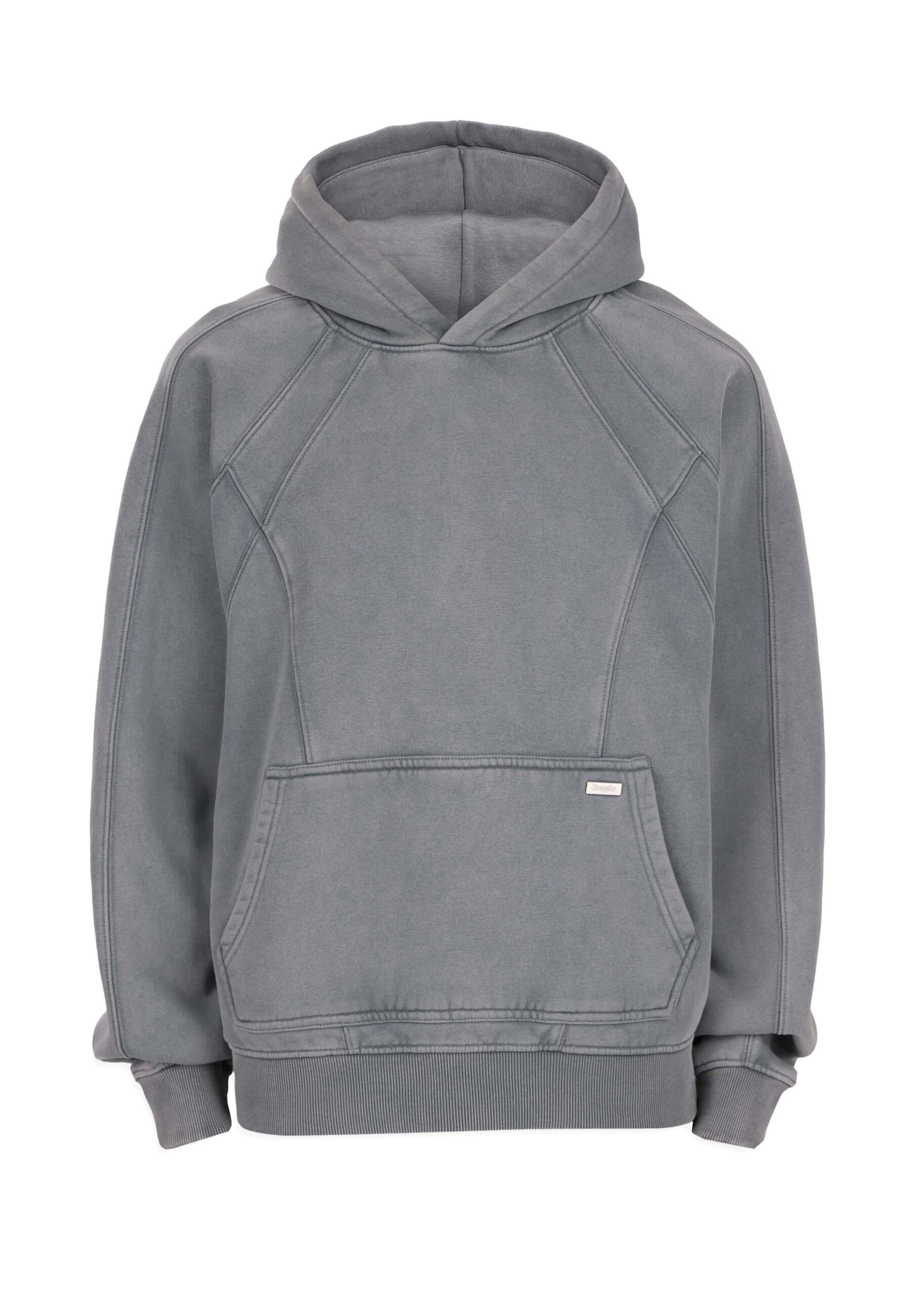 Dropsize Sweatshirt 'Seam' in Grau: Vorderseite