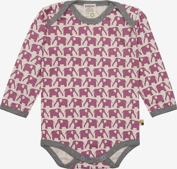 loud + proud Romper/Bodysuit 'Elefanten' in Purple: front