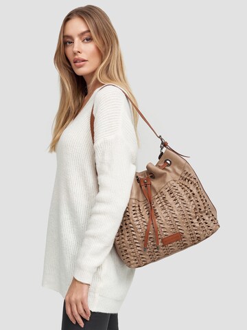 Marc Picard Tasche 'Beutel Bag Flechtoptik' in Beige