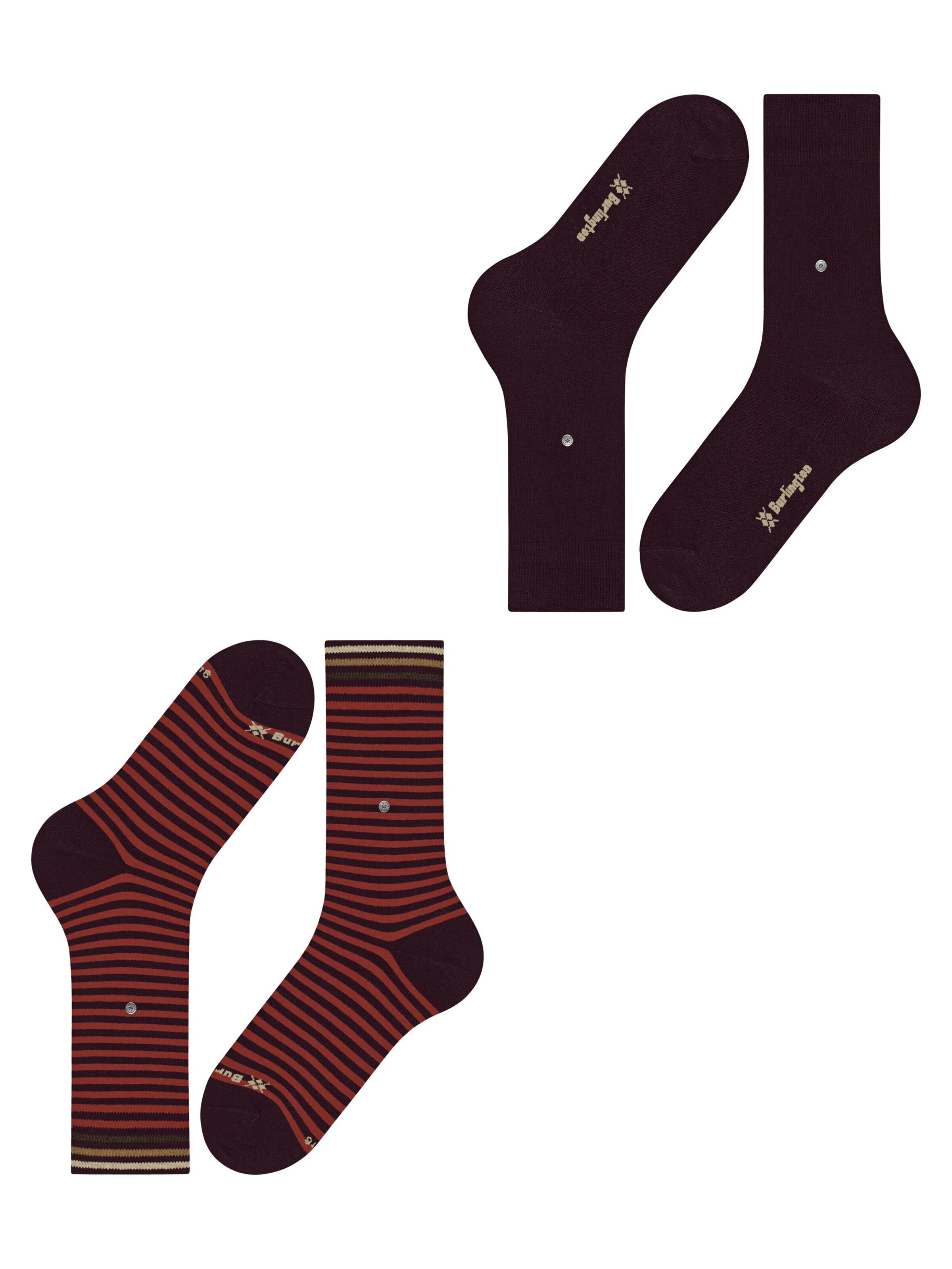 BURLINGTON Socks 'Everyday Stripe 2-Pack' in Purple