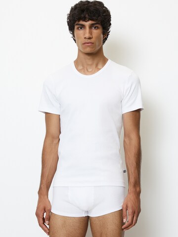 Marc O'Polo Shirt ' Iconic Rib ' in Wit: voorkant