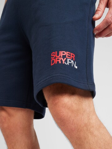 Superdry Loosefit Kalhoty – modrá