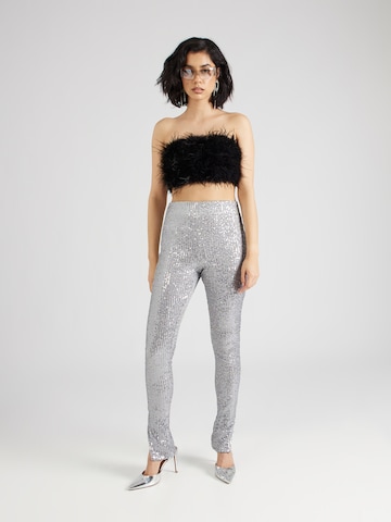Nasty Gal Slim fit Trousers in Silver