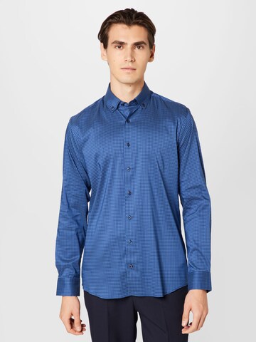 ETERNA Slim fit Overhemd in Blauw: voorkant