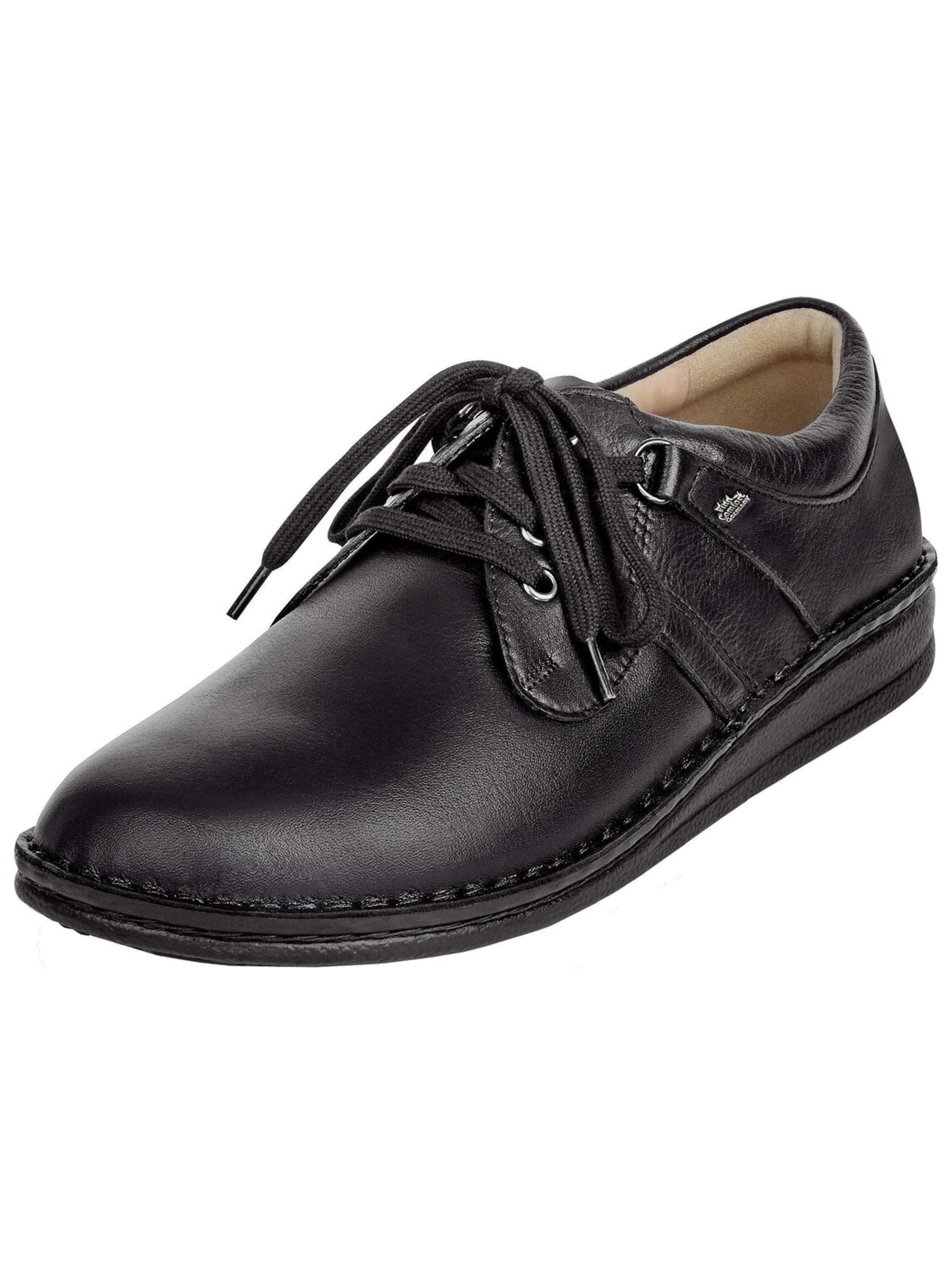 Finn Comfort - Zapatos con cordón 'Schnürschuh Herren 96100-070099 Echtleder in schwarz' en negro: frente