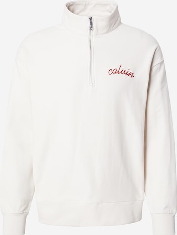 balts Calvin Klein Jeans Sportisks džemperis: no priekšpuses