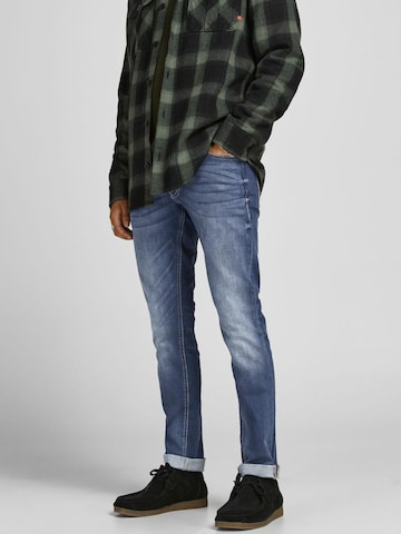 Coupe slim Jean 'Glenn' JACK & JONES en bleu : devant