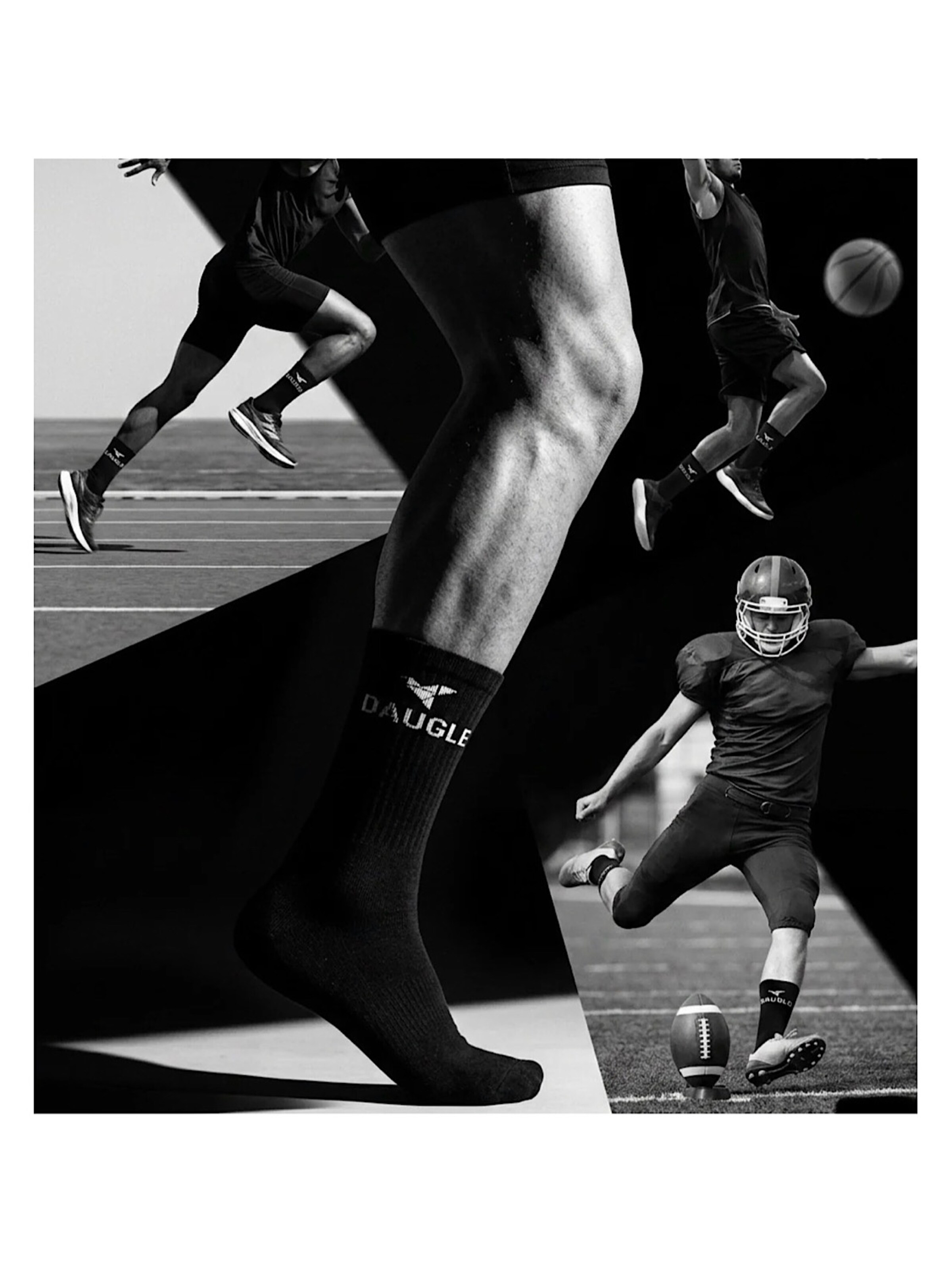 DAUGLE Urheilusukat 'DAUGLE Athletic Training Socks' värissä musta