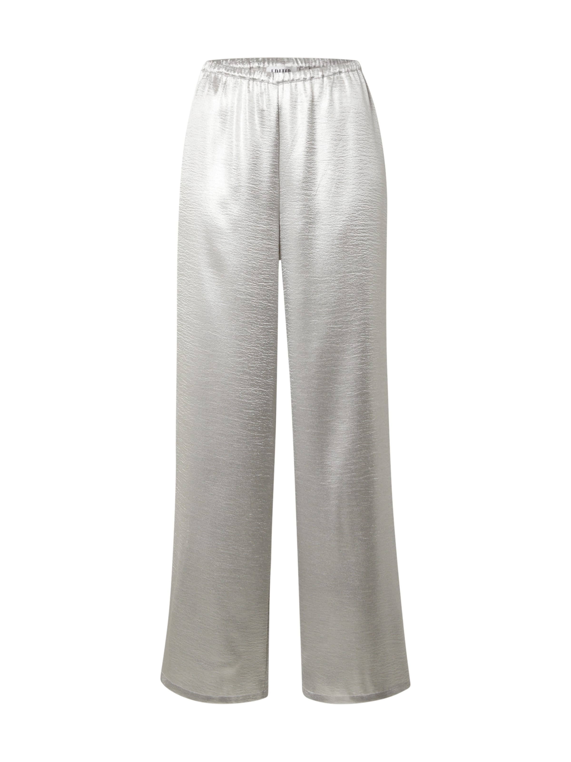 EDITED Voľný strih Nohavice 'Maren' - Strieborná: predná strana