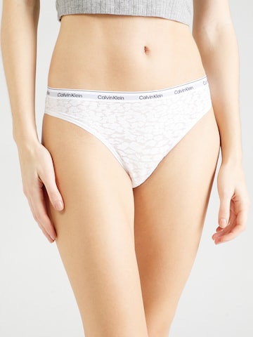 Calvin Klein Underwear Thong in White: front