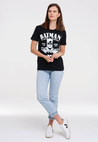 LOGOSHIRT Shirt 'Batman - Portrait' in Zwart