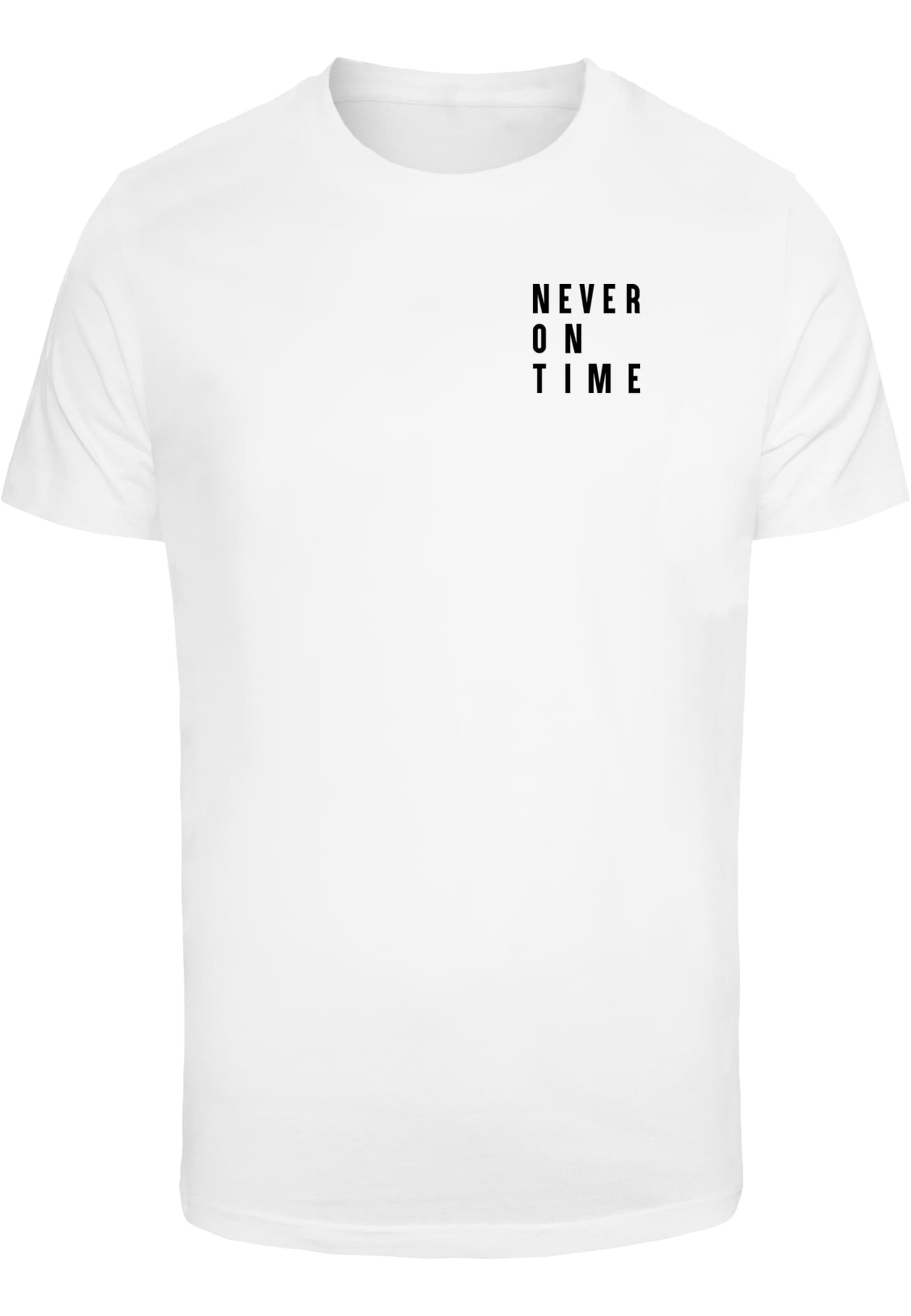 Merchcode Shirt 'Never On Time' in White: front