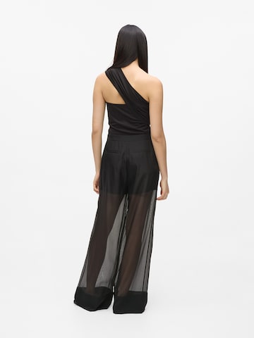 Karl Lagerfeld Wide leg Bandplooibroek in Zwart