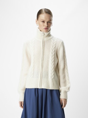 OBJECT Knit cardigan 'OBJNete' in Beige: front