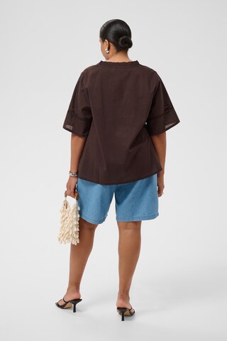 KAFFE CURVE Blouse 'KCvaleria' in Brown