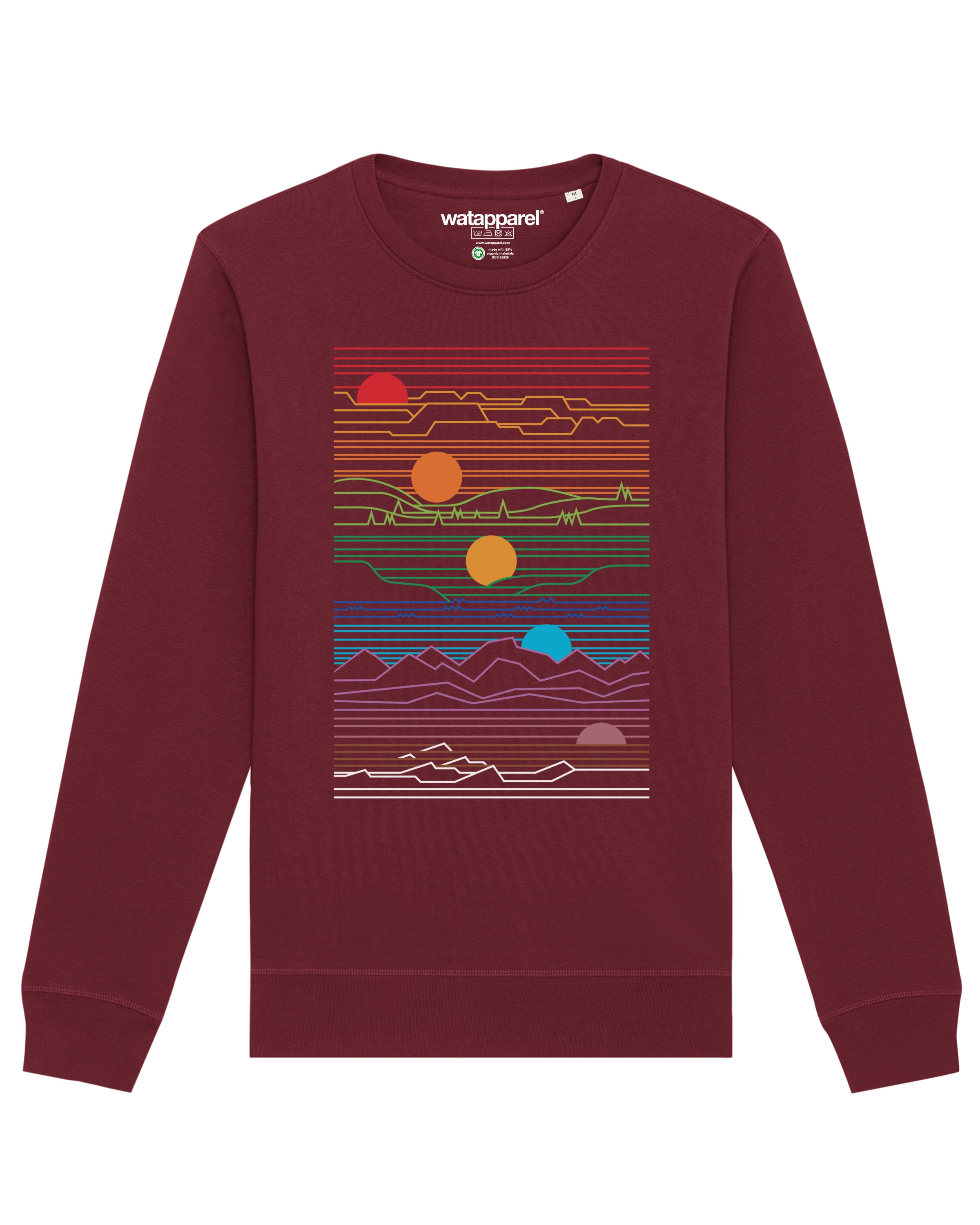 Watapparel Sweatshirt 'Sun And Moon' in Rood: voorkant