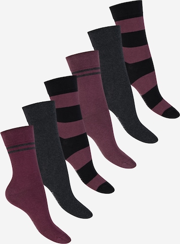 footstar Socken 'Ringel' in Rot: Vorderseite