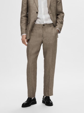 SELECTED HOMME - regular Pantalón de pinzas 'Will' en marrón: frente