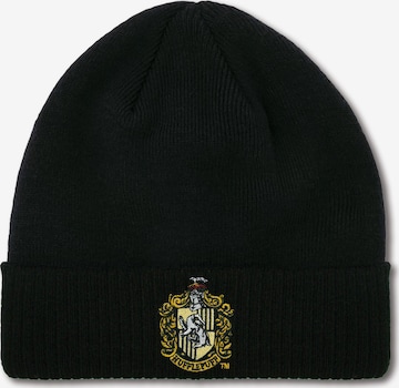 LOGOSHIRT Beanie 'Harry Potter - Hufflepuff' in Black: front