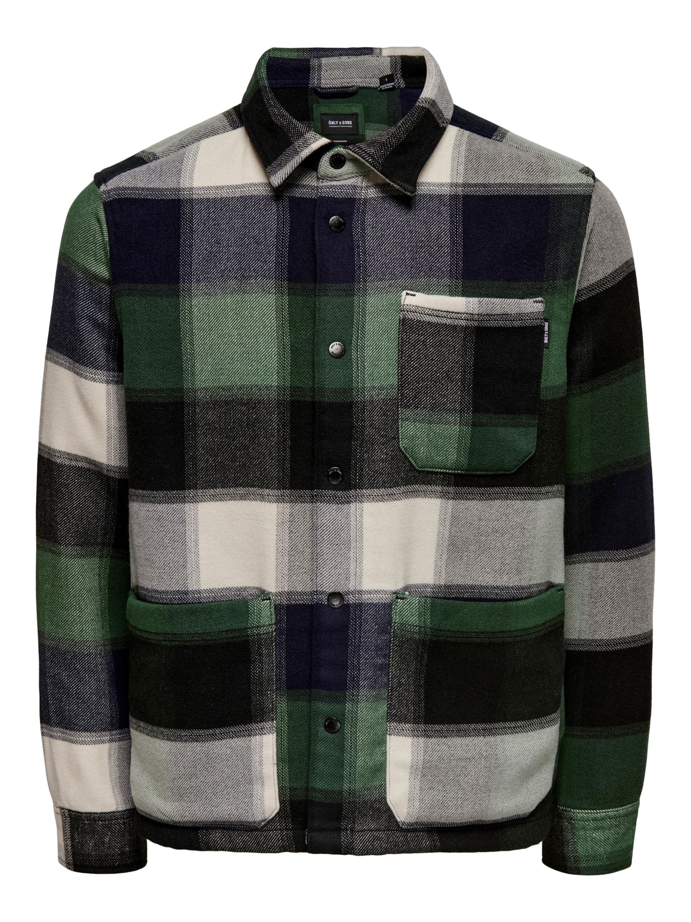 zaļš Only & Sons Starpsezonu jaka 'ALI': no priekšpuses