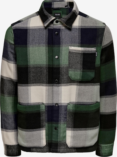 Only & Sons Veste mi-saison 'ALI' en gris clair / vert foncé / noir, Vue avec produit