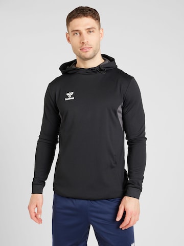 Hummel Sportsweatshirt 'Authentic PL' in Zwart: voorkant