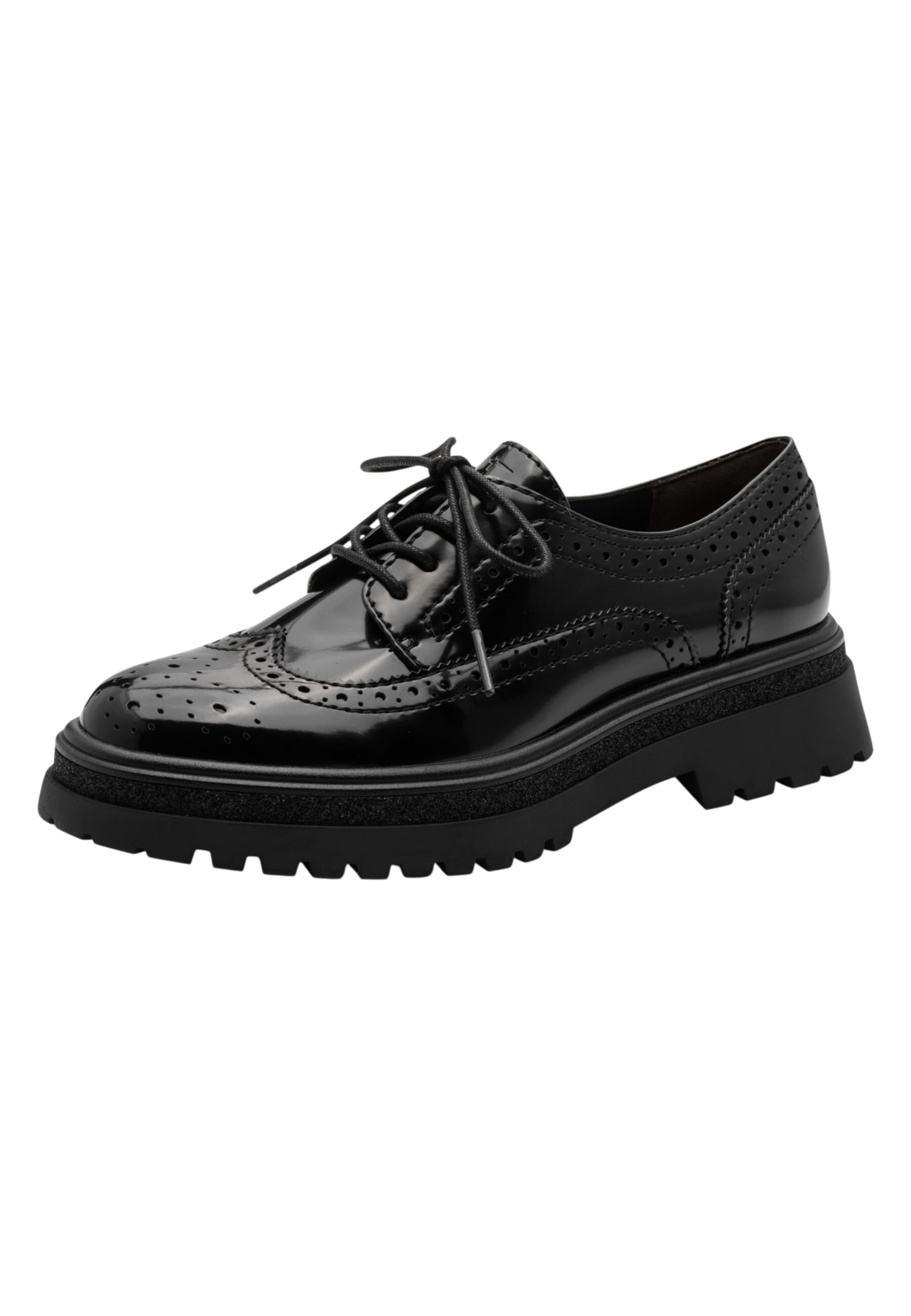 Chaussure à lacets Tamaris en noir : devant