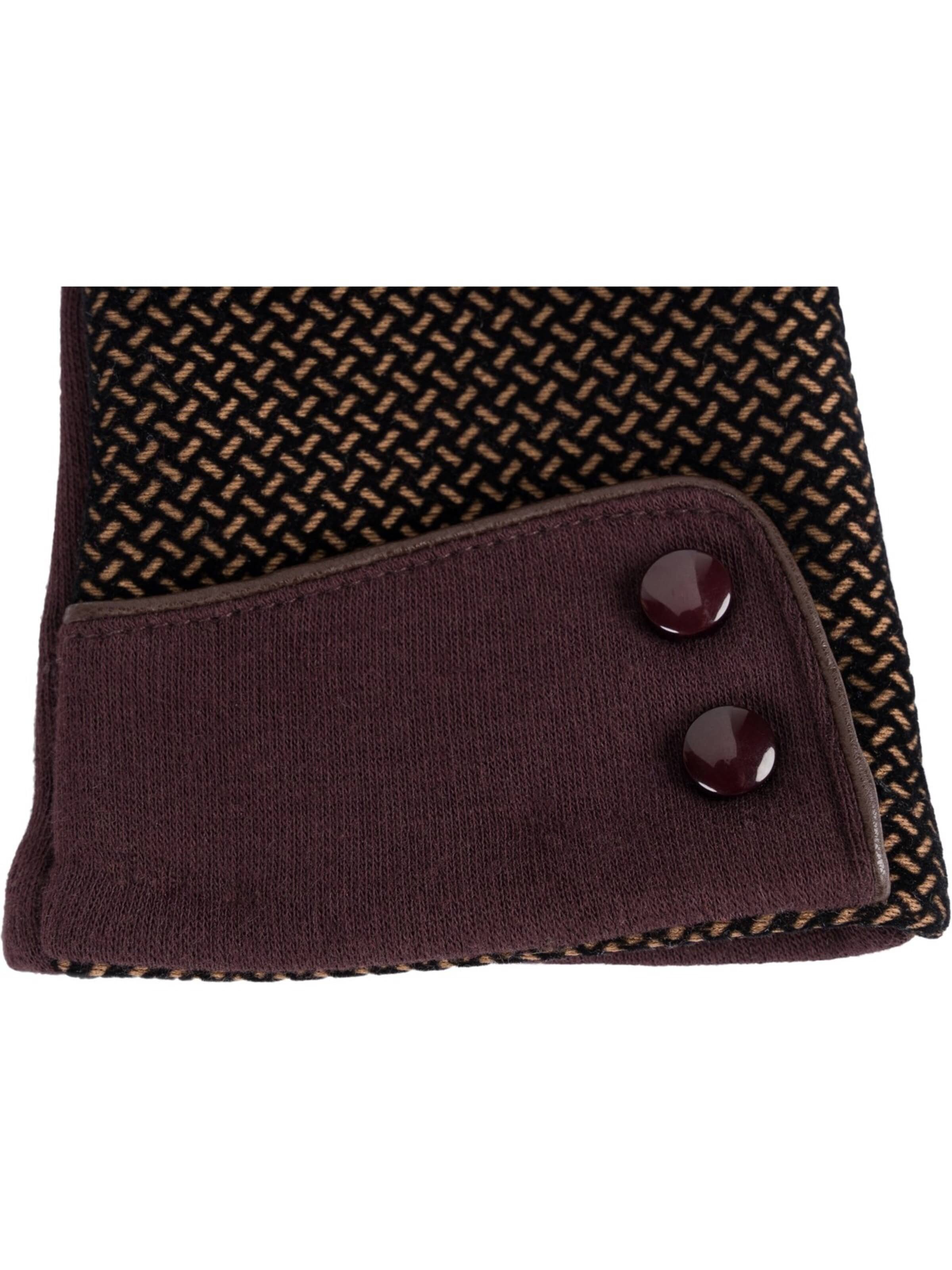 styleBREAKER Full finger gloves 'Touchscreen Handschuhe mit weichem Riffel Muster' in Brown