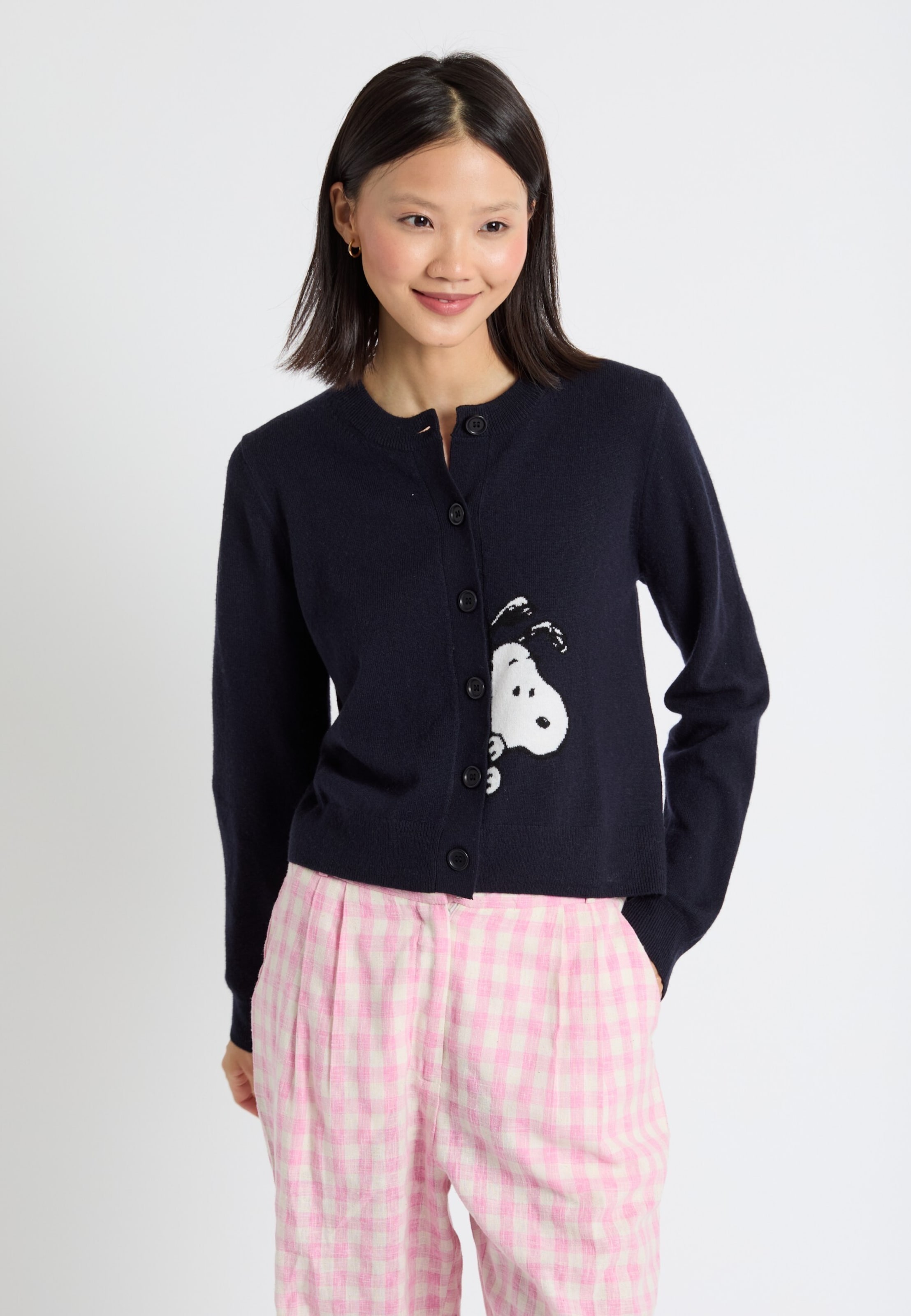 Chinti & Parker Strickjacke 'Sneeky Snoopy' in Navy | ABOUT YOU