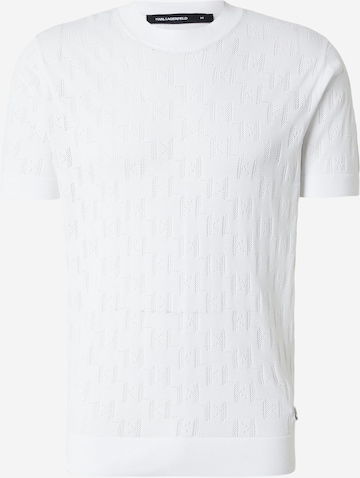 balta Karl Lagerfeld Megztinis: priekis