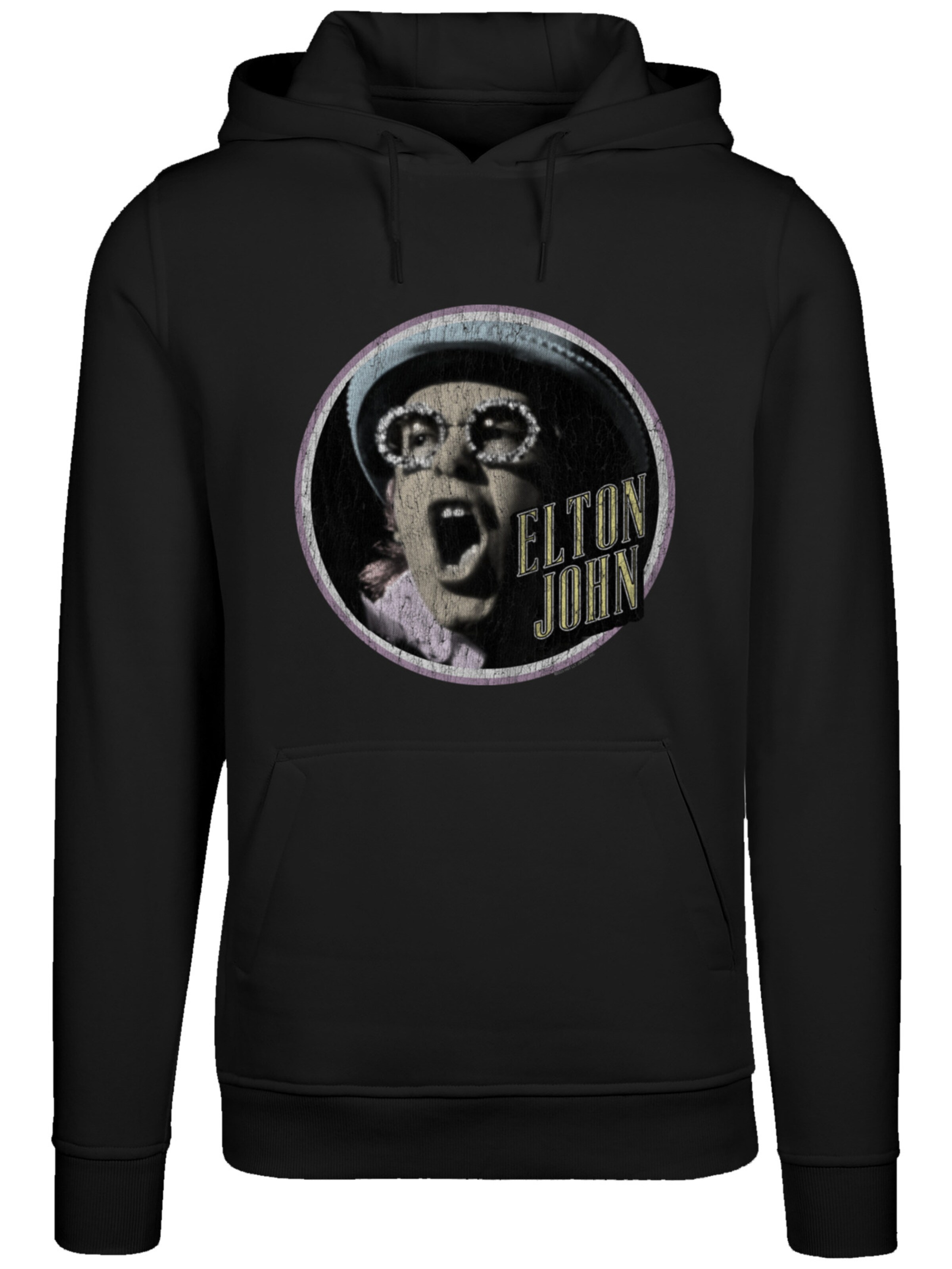 Sweat-shirt 'Elton John Vintage Circle' F4NT4STIC en noir : devant