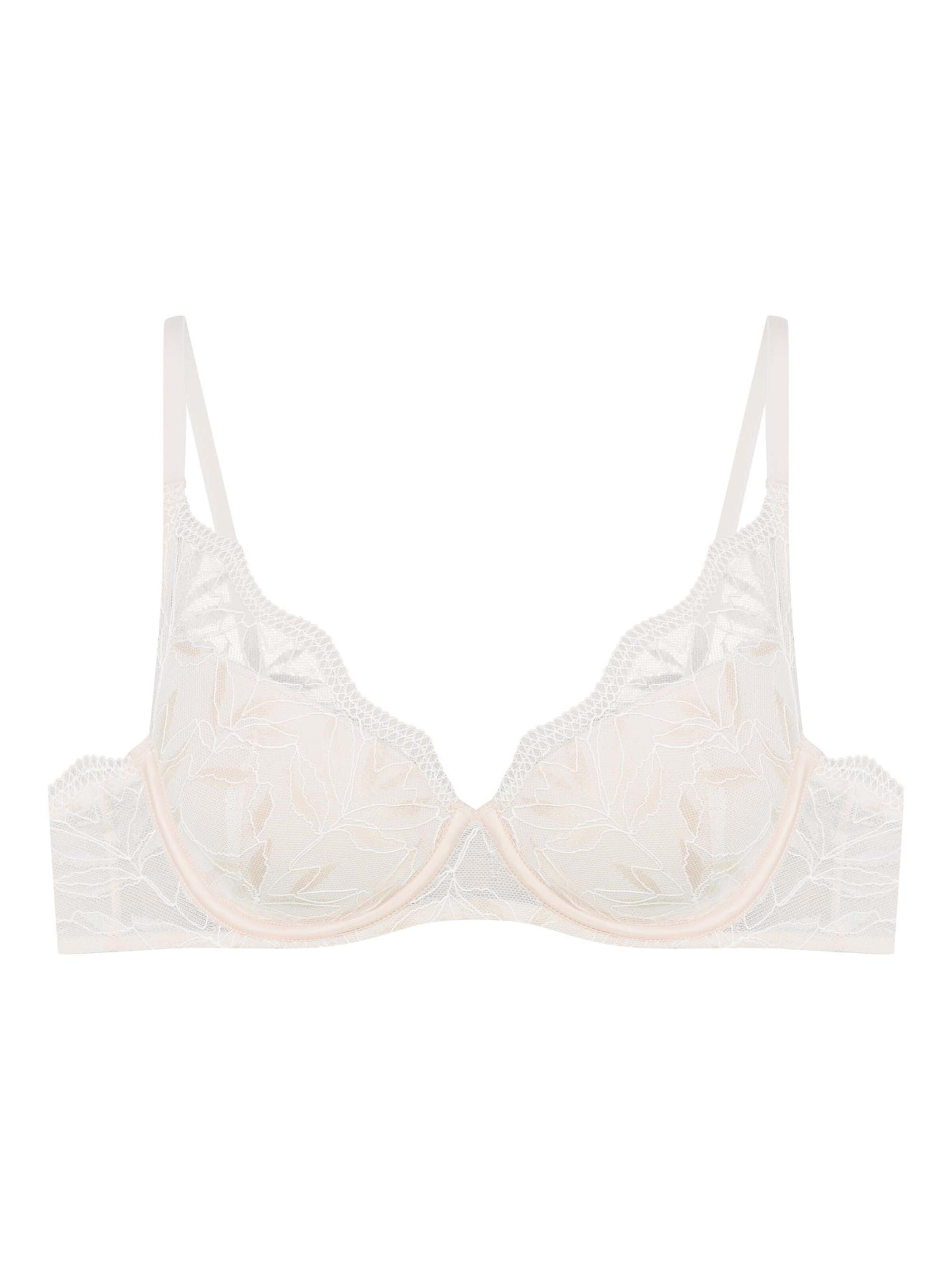 ESOTIQ - Push-up Sujetador 'Push-up-BH Odessa, herausnehmbare Polster, transparentes Mesh 65G' en beige